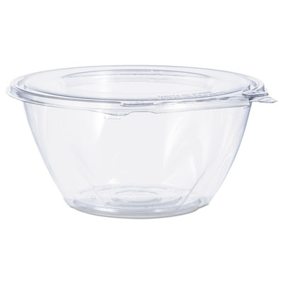 Dart SafeSeal Tamper-Resistant, Tamper-Evident Bowls with Flat Lid, 32 oz, 7" Diameter x 3.2" h, Clear, Plastic, 150/Carton (CTR32BF)