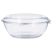 Dart SafeSeal Tamper-Resistant, Tamper-Evident Bowls with Dome Lid, 48 oz, 8.9" Diameter x 3.4" h, Clear, Plastic, 100/Carton (CTR48BD)