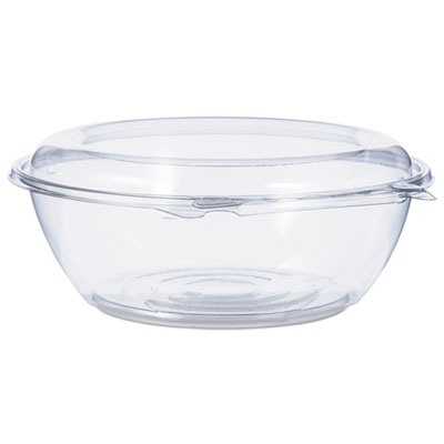 Dart SafeSeal Tamper-Resistant, Tamper-Evident Bowls with Dome Lid, 48 oz, 8.9" Diameter x 3.4" h, Clear, Plastic, 100/Carton (CTR48BD)