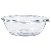 Dart SafeSeal Tamper-Resistant, Tamper-Evident Bowls with Flat Lid, 48 oz, 8.9" Diameter x 2.8" h, Clear, Plastic, 100/Carton (CTR48BF)