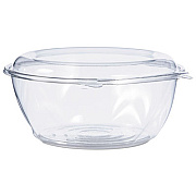 Dart SafeSeal Tamper-Resistant, Tamper-Evident Bowls with Dome Lid, 64 oz, 8.9" Diameter x 4" h, Clear, Plastic, 100/Carton (CTR64BD)