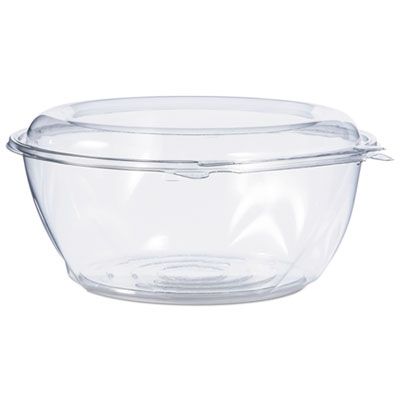 Dart SafeSeal Tamper-Resistant, Tamper-Evident Bowls with Dome Lid, 64 oz, 8.9" Diameter x 4" h, Clear, Plastic, 100/Carton (CTR64BD)