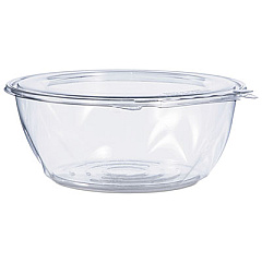 Dart TAMPER-RESISTANT, TAMPER-EVIDENT BOWLS WITH FLAT LID, 64 OZ, 8.9" DIAMETER X 3.4"H, CLEAR, 100/CARTON (CTR64BF)