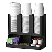 Mind Reader Flume Six-Section Upright Coffee Condiment/Cup Organizer, 11.5 x 6.5 x 15, Black (UPRIGHT6BLK)