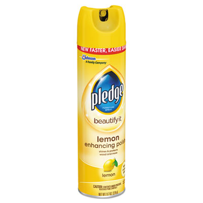 Pledge Furniture Polish, Lemon, 9.7 Oz, Aerosol, 12/carton (697831)