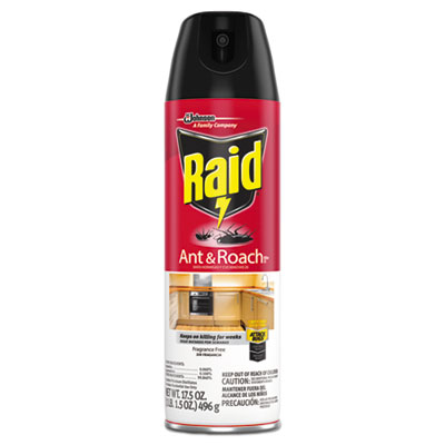 Raid Fragrance Free Ant And Roach Killer, 17.5oz Aerosol Can (697318EA)