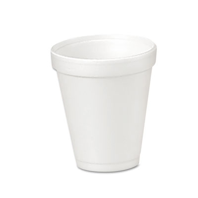 Dart Foam Drink Cups, 4 oz, White, 50/Bag, 20 Bags/Carton (4J4)