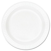 Dart Concorde Foam Plate, 9" dia, White, 125/Pack, 4 Packs/Carton (9PWCR)
