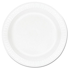 Dart Concorde Foam Plate, 9" dia, White, 125/Pack, 4 Packs/Carton (9PWCR)