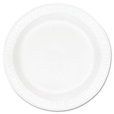 Dart Concorde Foam Plate, 9" dia, White, 125/Pack, 4 Packs/Carton (9PWCR)