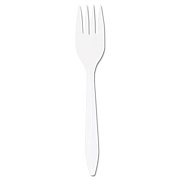Dart Style Setter Mediumweight Plastic Forks, White, 1000/Carton (F6BW)