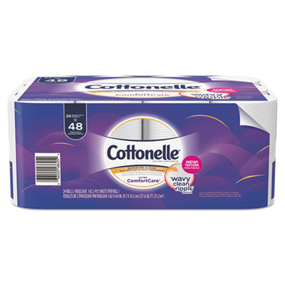 Cottonelle ULTRA COMFORTCARE TOILET PAPER, SOFT TISSUE, SEPTIC SAFE, 2 PLY, 142/ROLL, 24 ROLLS/PACK, 2 PACKS/CARTON (48625)