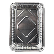 Durable Packaging Aluminum Closeable Containers, 1.5 lb Oblong, 8.69 x 6.13 x 1.56, Silver, 500/Carton (23030500)