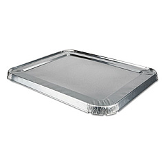 Durable Packaging Aluminum Steam Table Lids for Rolled Edge Half Size Pan, 100 /Carton (8200CRL)
