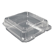 Durable Packaging Plastic Clear Hinged Containers, 9 x 8.63 x 3, Clear, 200/Carton (PXT900)