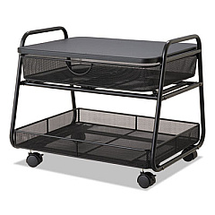 Safco Onyx Under Desk Machine Stand, 2 Shelves, 21w x 16d x 17.5h, Black, 100-lb Capacity (5208BL)
