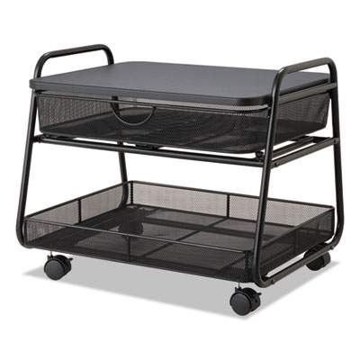 Safco Onyx Under Desk Machine Stand, 2 Shelves, 21w x 16d x 17.5h, Black, 100-lb Capacity (5208BL)
