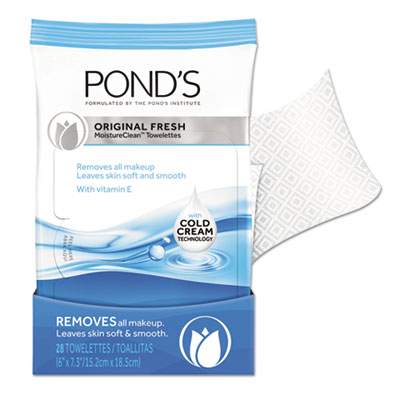 Pond's MOISTURECLEAN TOWELETTES, ORIGINAL, 28/PACK, 12 PACKS/CARTON (11933CT)