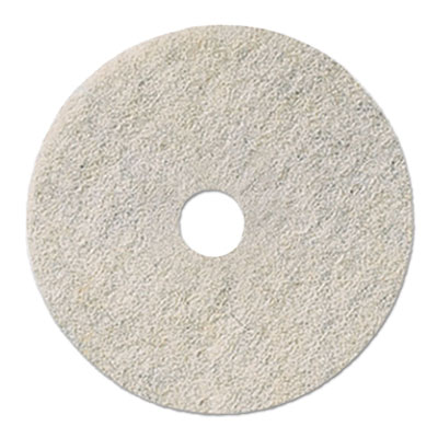 Boardwalk Natural Burnishing Floor Pads, 22" Diameter, White, 5/Carton (BWK4022NAT)