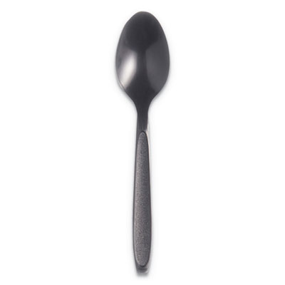 SOLO Reliance Mediumweight Cutlery, Spoon, Plastic, Black, 1,000/Carton (RSK3)