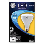 GE LED BR30 Dimmable Soft White Flood Light Bulb, 10 W (40893)