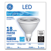 GE LED PAR38 Dimmable 25 Dg Soft White Flood Light Bulb, 18 W (92950)