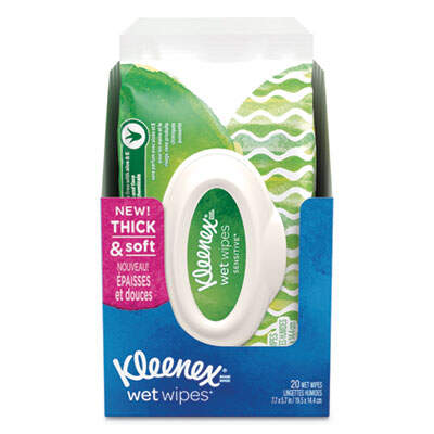 Kleenex 48627CT Wet Wipes Sensitive With Aloe and Vitamin E for Hands and Face