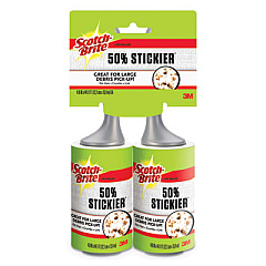 Scotch-Brite 50% Stickier Giant Surface Lint Roller Twin Pack, 2/Pack, 80 Sheets/Roller (830GRS80TP)