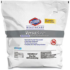 Clorox Healthcare VersaSure Cleaner Disinfectant Wipes, 1-Ply, 12" x 12", White, 110 Towels/Pouch (31761EA)