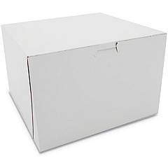 SCT White One-Piece Non-Window Bakery Boxes, 9 x 9 x 6, White, Paper, 100/Carton (0966)