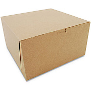 SCT Kraft One-Piece Non-Window Bakery Boxes, 10 x 10 x 5.5, Brown, Paper, 100/Carton (0977K)