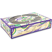 SCT Mardi Gras King Cake Window Boxes, 14 x 10 x 3, Green/Purple/White, Paper, 100/Carton (2487)