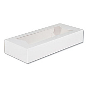 SCT White Window Bakery Boxes with Attached Flip Top, 4-Corner Beers Design, 12.5 x 5.5 x 2.25, White, Paper, 200/Carton (24243)