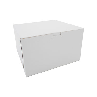 SCT White One-Piece Non-Window Bakery Boxes, 10 x 10 x 6, White, Paper, 100/Carton (0979)