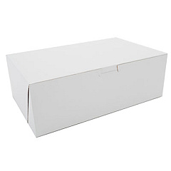 SCT White One-Piece Non-Window Bakery Boxes, 10.75 x 6.75 x 3.63, White, Paper, 250/Carton (1015)