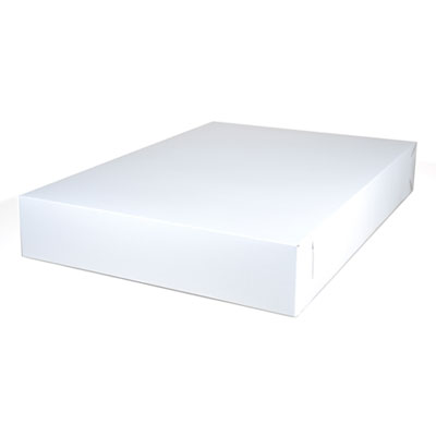 SCT White Two-Piece Non-Window Bakery Boxes, 26 x 18.5 x 4, White, Paper, 25/Carton (1095)