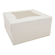 SCT White Window Bakery Boxes with Tuck-in Lid, 10 x 10 x 5, White, Paper, 150/Carton (23053)