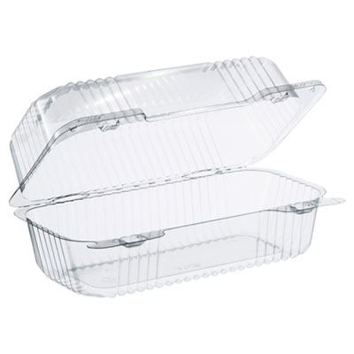 Dart StayLock Clear Hinged Lid Containers, 4.5 x 8.5 x 3.6, Clear, Plastic, 250/Carton (C19UT1)
