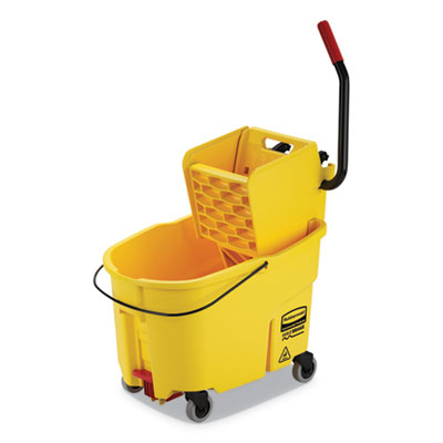 Rubbermaid Commercial WaveBrake 2.0 Bucket/Wringer Combos, Side-Press, 44 qt, Plastic, Yellow (FG618688YEL)