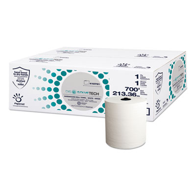 Papernet DissolveTech Paper Towel, 1-Ply, 7.5" x 700 ft, White, 6 Rolls/Carton (410791)