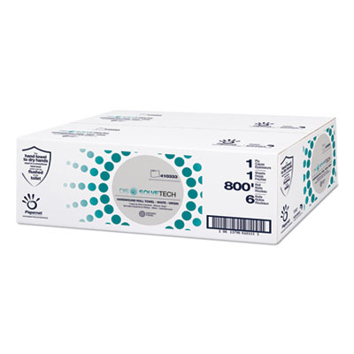 Papernet DissolveTech Paper Towel, 1-Ply, 7.8" x 800 ft, White, 6 Rolls/Case (410333)