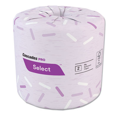 Cascades PRO SELECT STANDARD BATH TISSUE, 2-PLY, 4 1/2" DIA, 500 SHEETS/ROLL, 96 ROLLS/CARTON (B046)