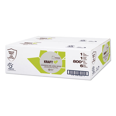 Papernet Kraft Tech Hardwound Paper Towel, Kraft, 1-Ply, 7.8" x 800 ft, Brown, 6 Rolls/Carton (410101)