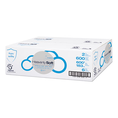 Papernet Heavenly Soft Special Center Pull Towel, 2-Ply, 7.6 x 12, White, 600 Sheets/Roll, 6 Rolls/Carton (410073)