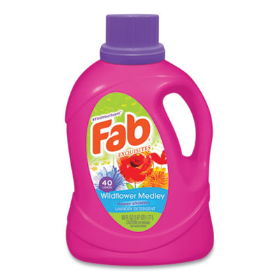 Fab LAUNDRY DETERGENT LIQUID, WILDFLOWER MEDLEY (FLOWER SHOWERS), 40 LOADS, 60 OZ BOTTLE, 6/CARTON (FABBB35CT)
