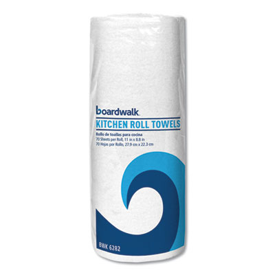 Boardwalk KITCHEN ROLL TOWEL, DOUBLE RE-CREPE, 1-PLY, 11" X 8.8", WHITE, 30 ROLLS/CARTON (BWK6282)