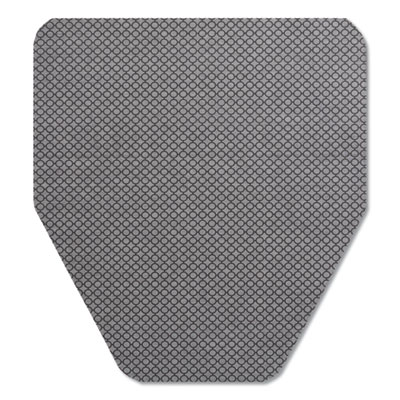 TOLCO Komodo Urinal Mat, Shield-Shaped, Gray Smooth Surface, 18" x 20", 6/Carton (220209)