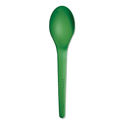 Eco-Products PLANTWARE HIGH-HEAT UTENSILS, SPOON, GREEN, 6", 1,000/CARTON (EPS013G)
