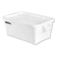 Rubbermaid Commercial BRUTE Tote with Lid, 14 gal, 17" x 28" x 11", White (9S30WHIEA)