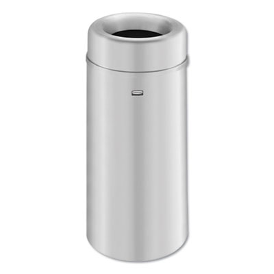 Rubbermaid Commercial CROWNE COLLECTION OPEN TOP RECEPTACLE, 15 GAL, METAL, ALUMINUM (AOT15SAPL)